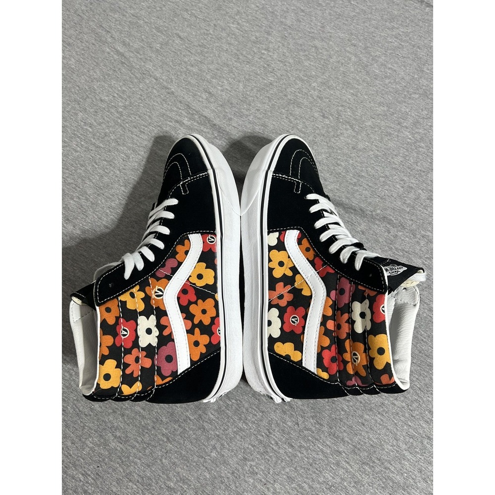 Vans Sk8-Hi Shoes Mens Size 9 Black Floral Multicolor High Top Skate Sneakers - Picture 14 of 16